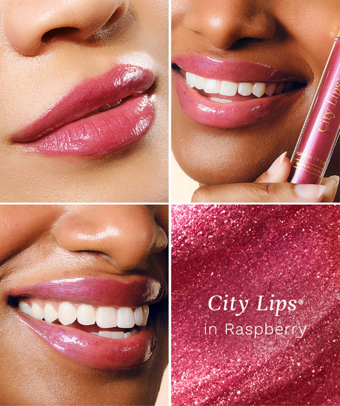 City Lips® - Plumping Lip Gloss - Raspberry - Shimmery Berry