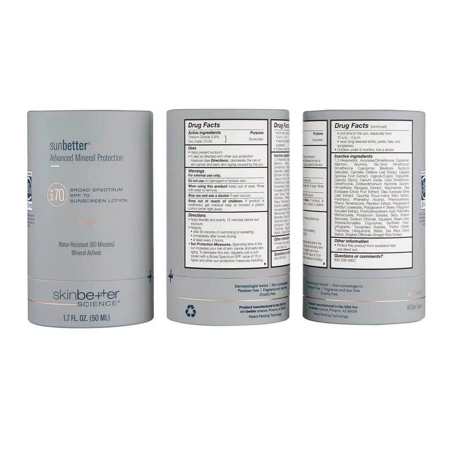 skinbetter science sunbetter SHEER SPF 70 Sunscreen Lotion